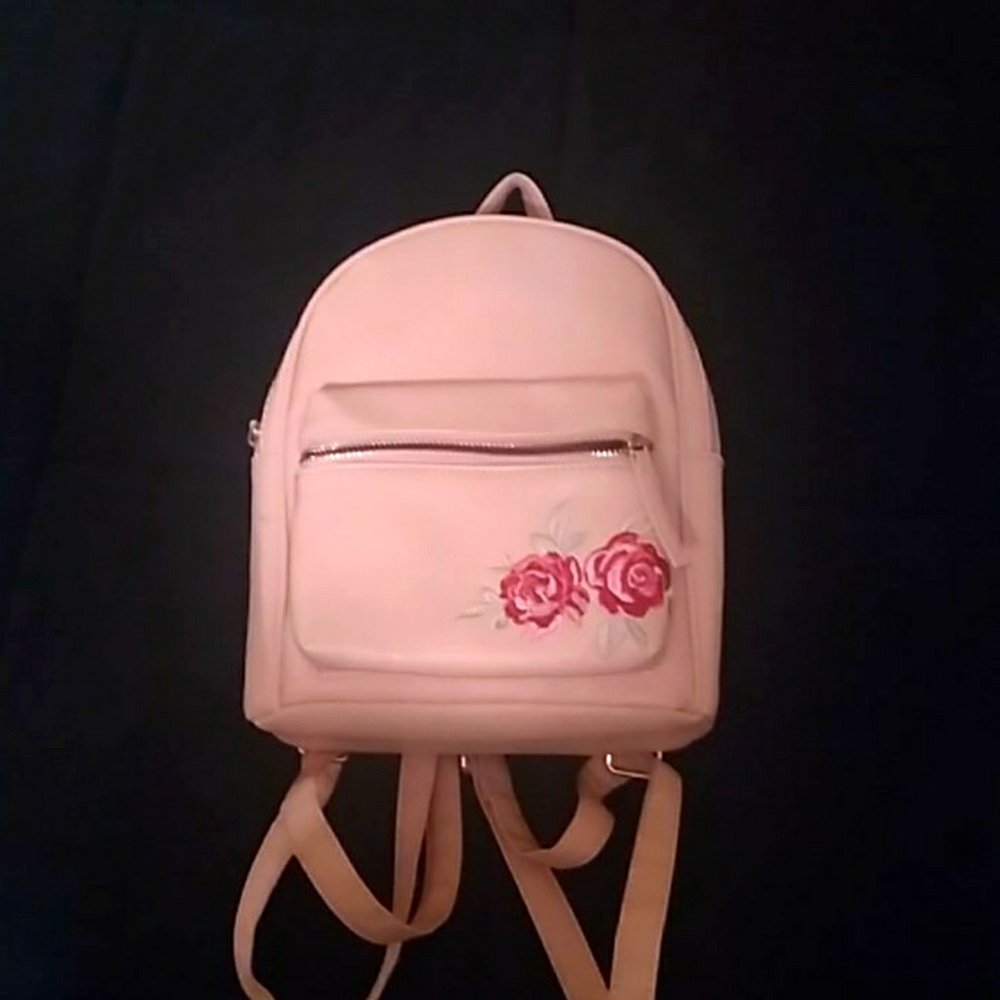 Mini Embroidered Flower Backpack - image 2